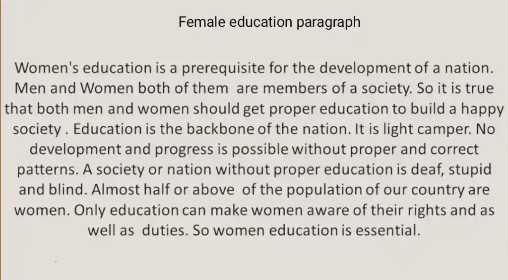 Female education paragraph