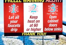 Freeze warning